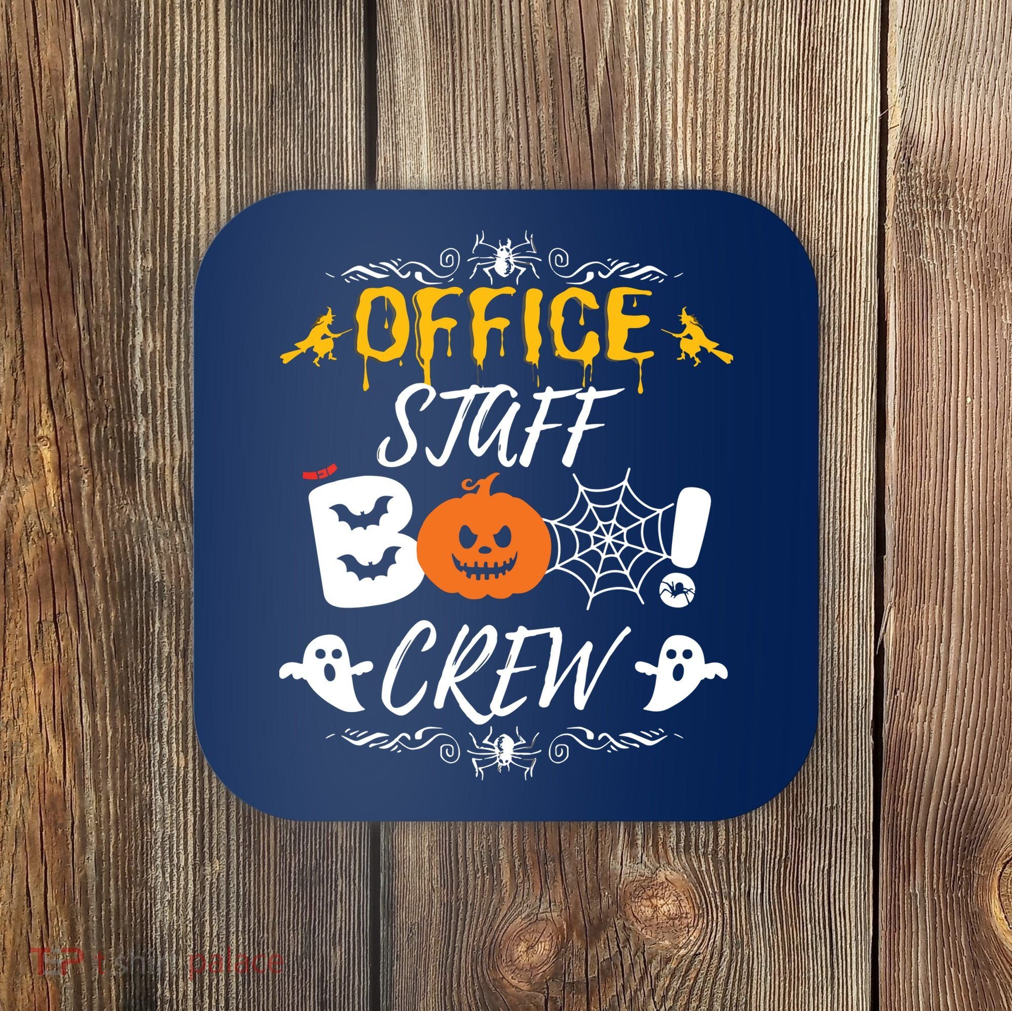 Office Staff Boo Crew Funny Halloween Matching Costume Coaster