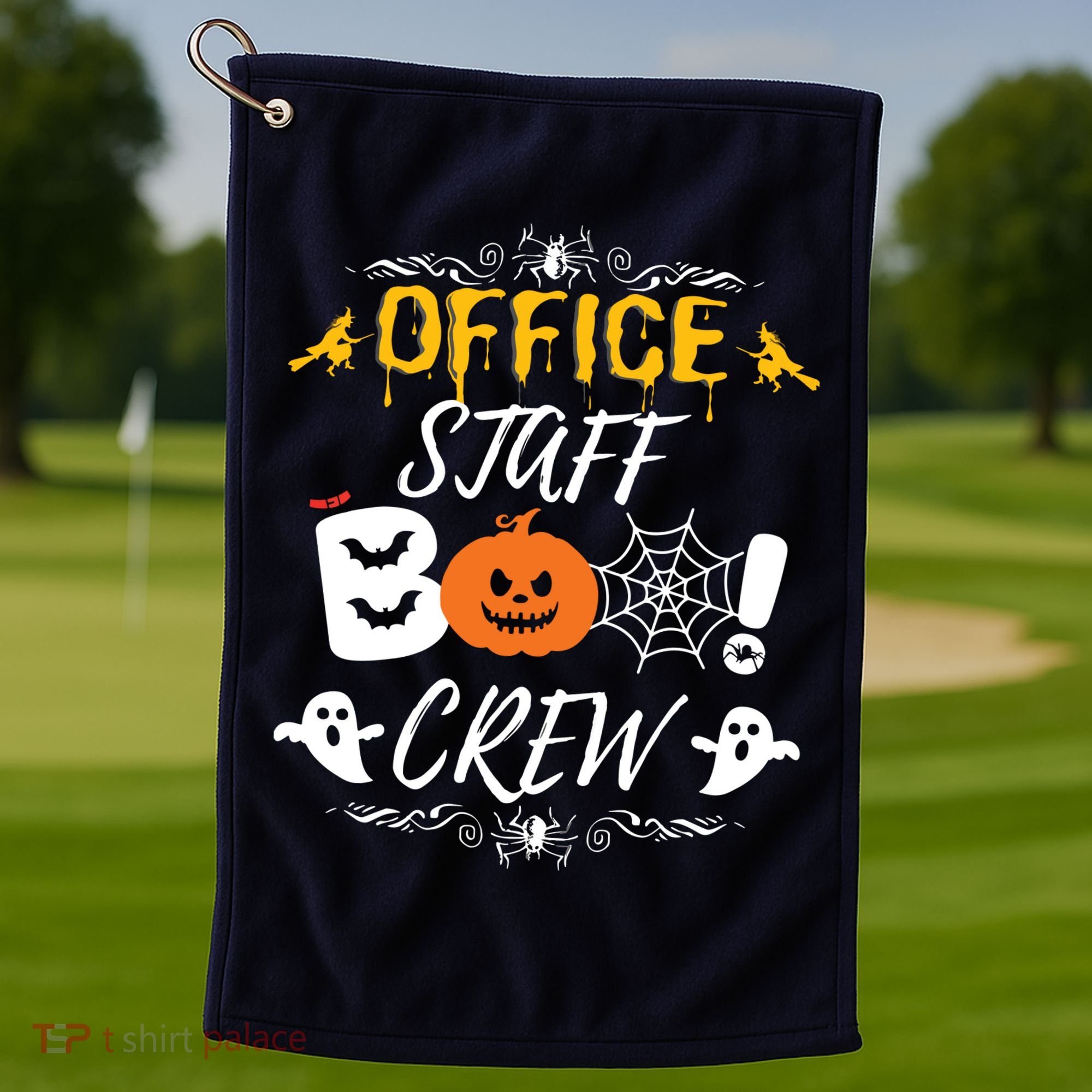 Office Staff Boo Crew Funny Halloween Matching Costume Golf Towel