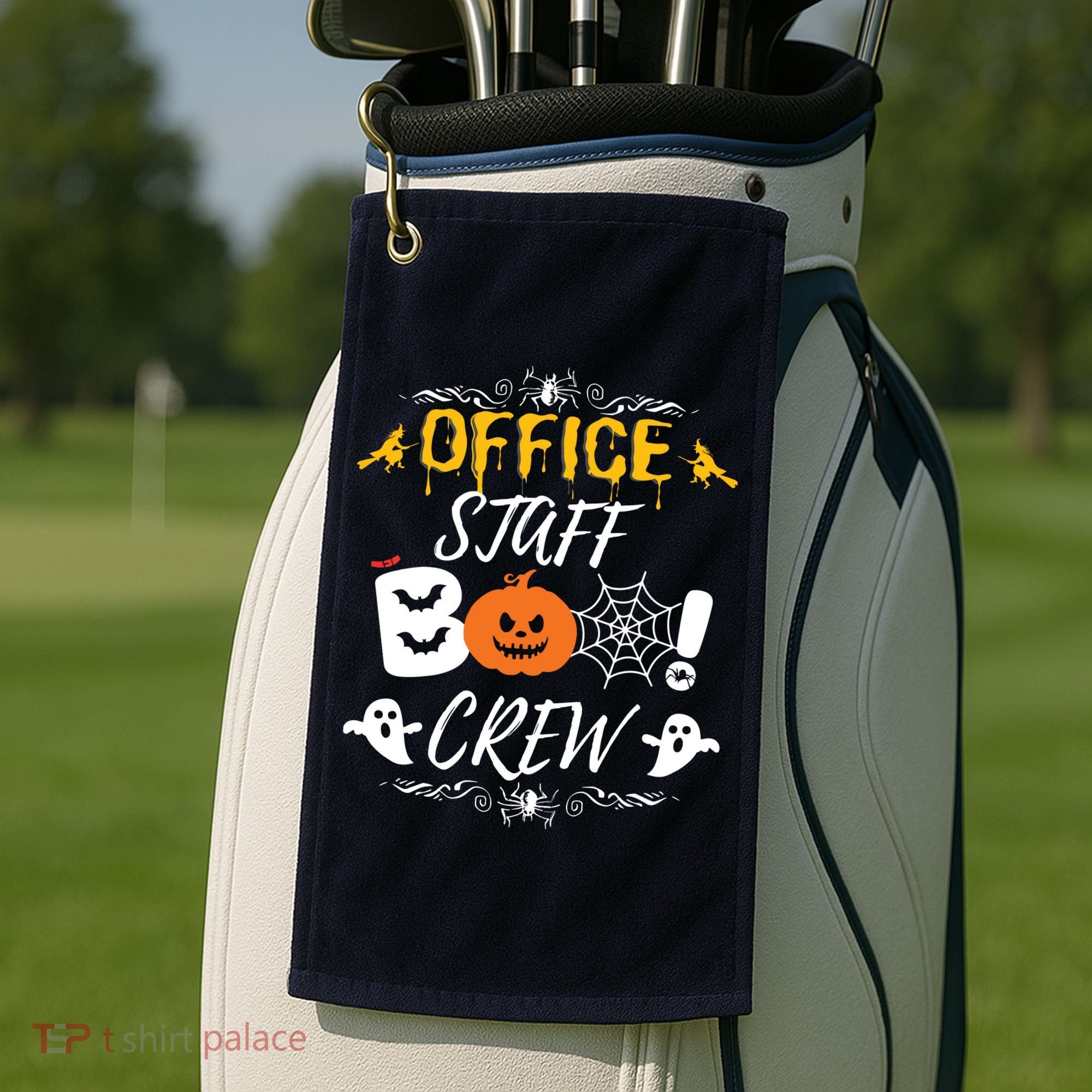Office Staff Boo Crew Funny Halloween Matching Costume Golf Towel