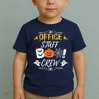 Office Staff Boo Crew Funny Halloween Matching Costume Toddler T-Shirt thumb 2