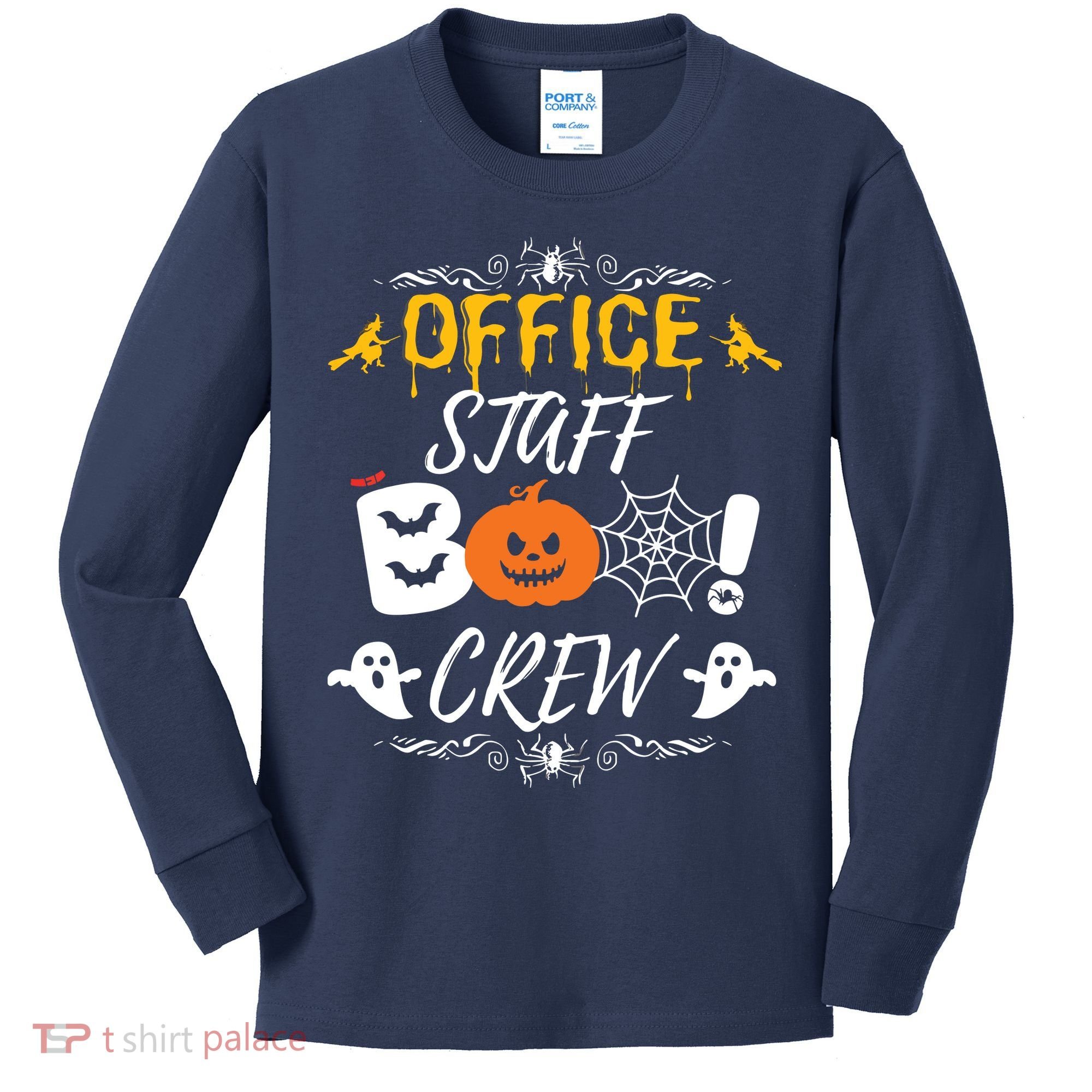 Office Staff Boo Crew Funny Halloween Matching Costume Kids Long Sleeve Shirt