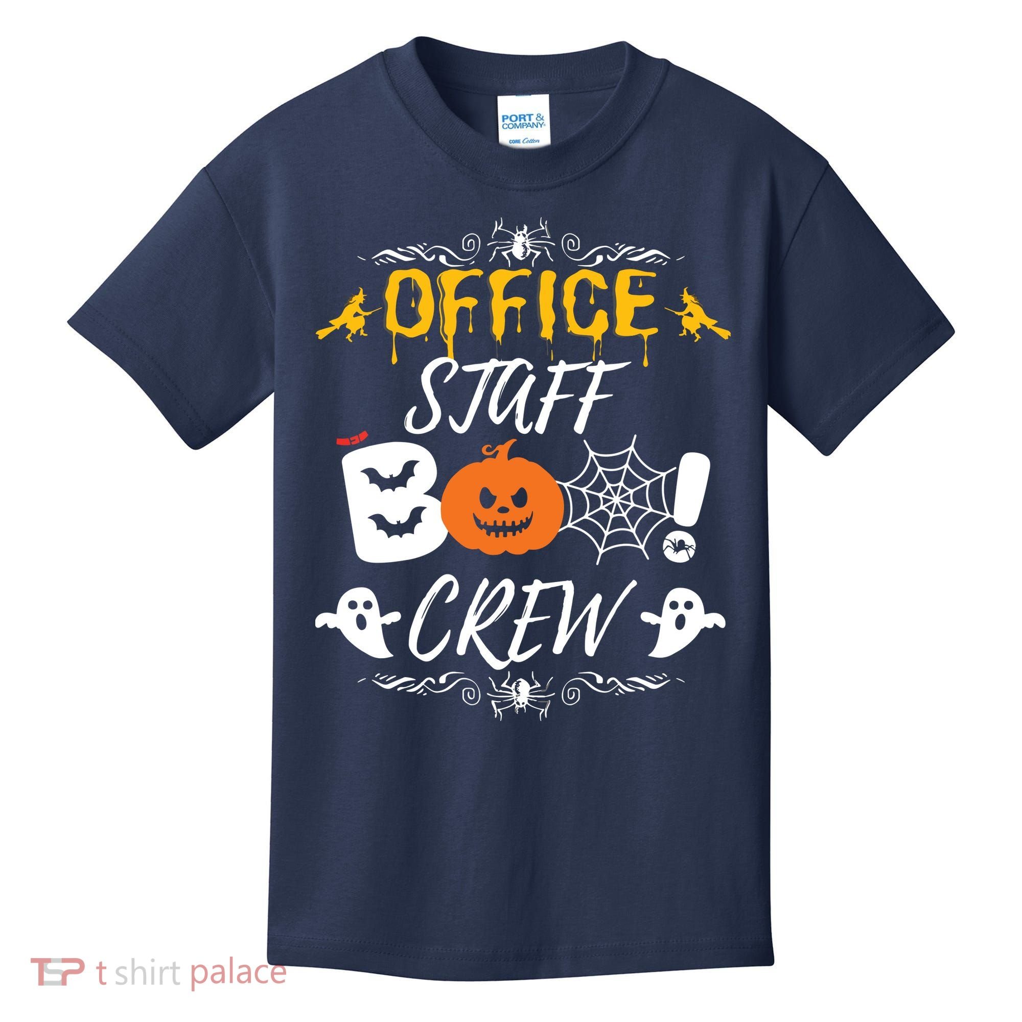 Office Staff Boo Crew Funny Halloween Matching Costume Kids T-Shirt