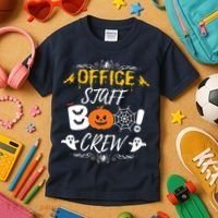 Office Staff Boo Crew Funny Halloween Matching Costume Kids T-Shirt thumb 3
