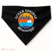 Ocean Springs Beach Mississippi Summer Vacation Souvenir USA-Made Doggie Bandana thumb 0