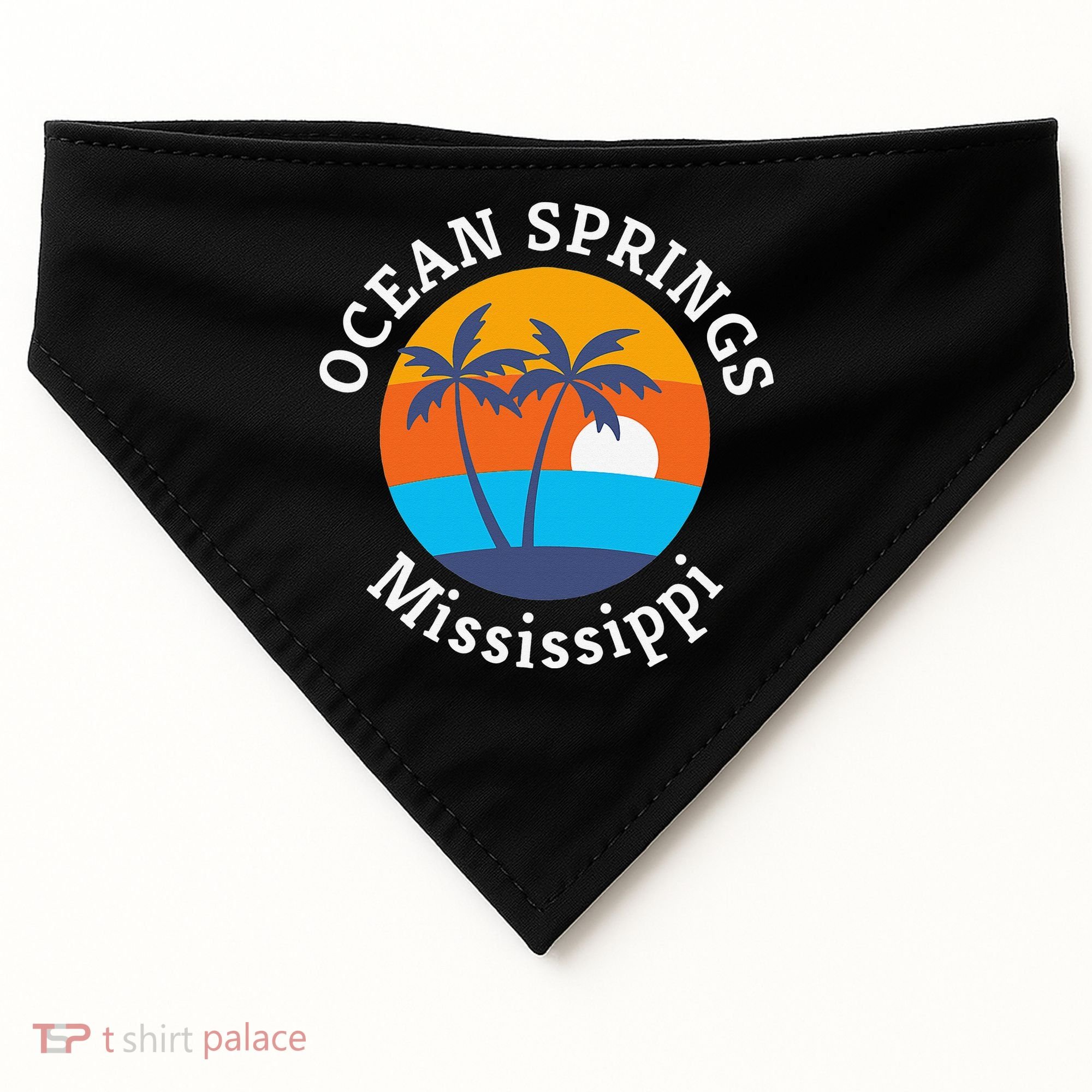 Ocean Springs Beach Mississippi Summer Vacation Souvenir USA-Made Doggie Bandana