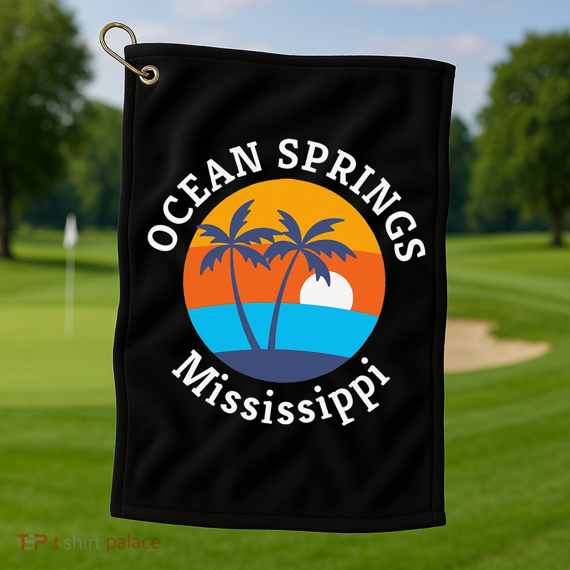 Ocean Springs Beach Mississippi Summer Vacation Souvenir Golf Towel