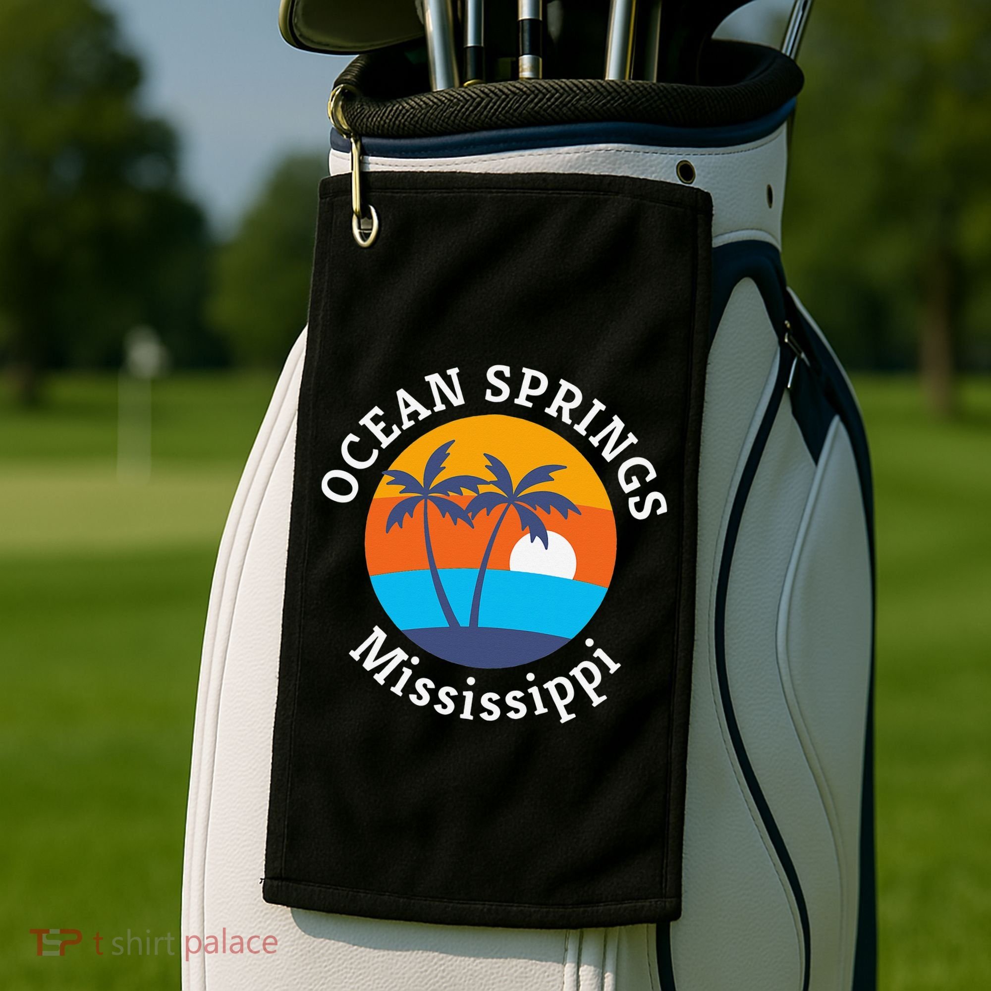 Ocean Springs Beach Mississippi Summer Vacation Souvenir Golf Towel