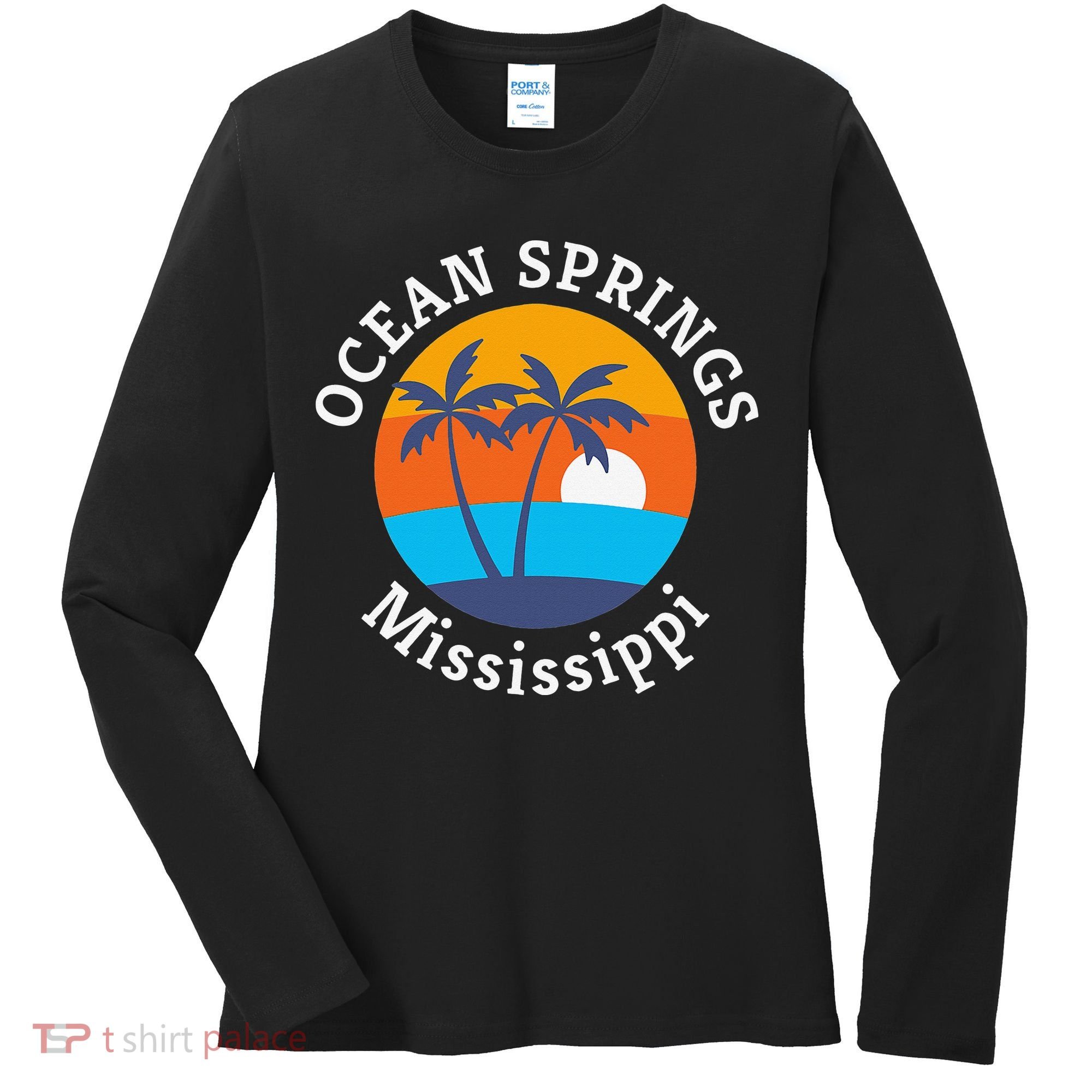 Ocean Springs Beach Mississippi Summer Vacation Souvenir Women's Long Sleeve Shirt