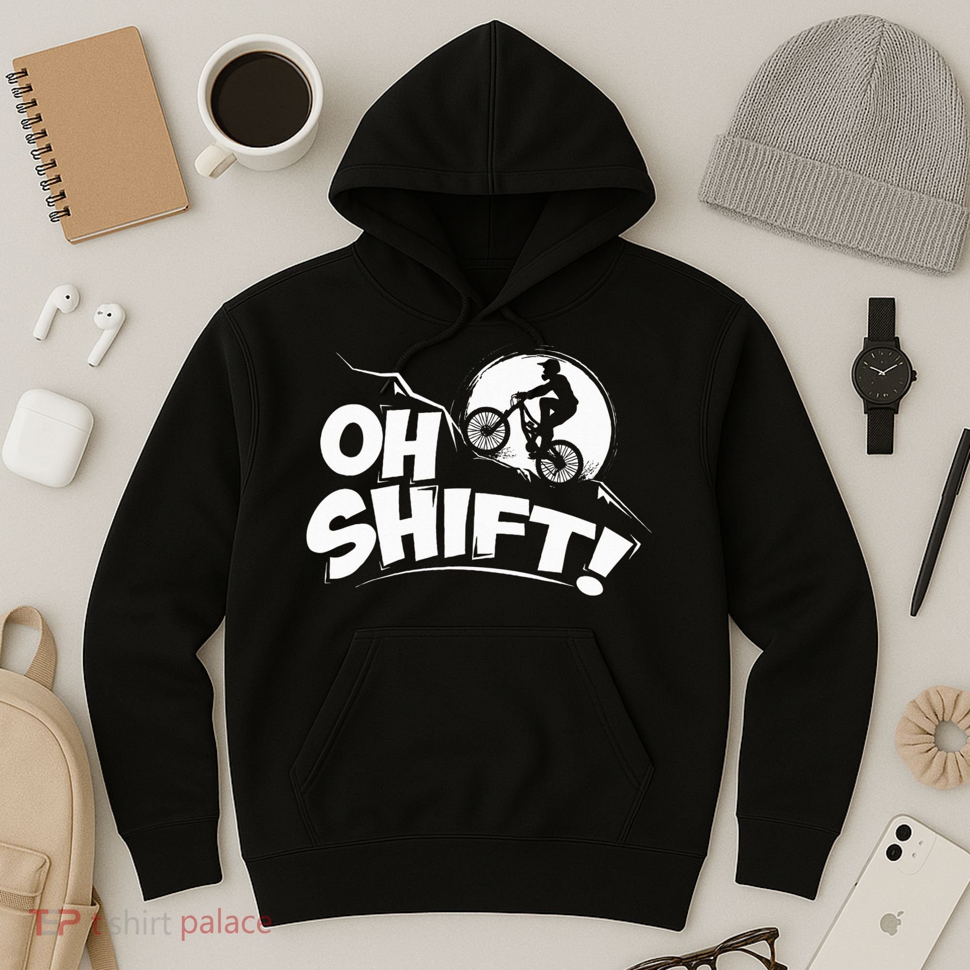 Oh Shift! Bicycle Gift For Bike Riders & Cyclists Hoodie
