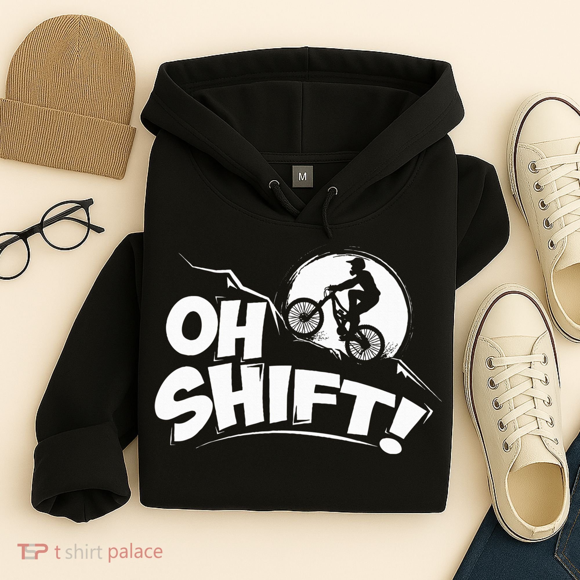 Oh Shift! Bicycle Gift For Bike Riders & Cyclists Hoodie