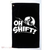 Oh Shift! Bicycle Gift For Bike Riders & Cyclists Golf Towel thumb 0