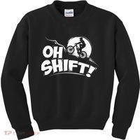 Oh Shift! Bicycle Gift For Bike Riders & Cyclists Kids Sweatshirt thumb 0
