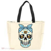 Oktoberfest Skull Bandana German Bavarian Festival Mom Tote Bag thumb 0