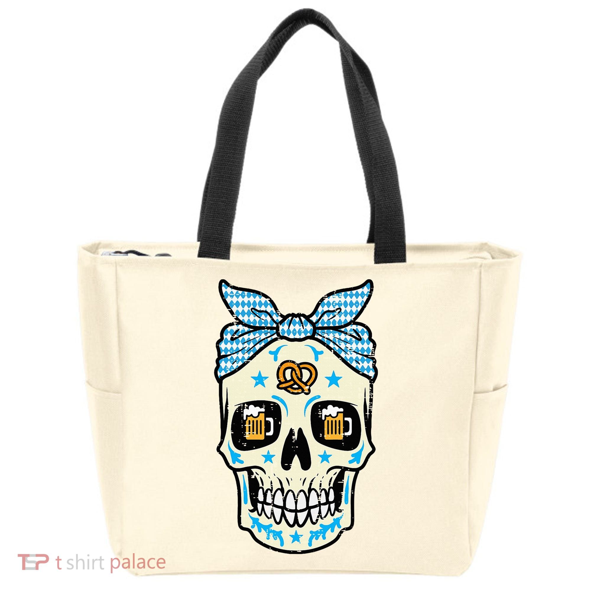 Oktoberfest Skull Bandana German Bavarian Festival Mom Tote Bag