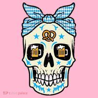 Oktoberfest Skull Bandana German Bavarian Festival Mom Coaster thumb 2