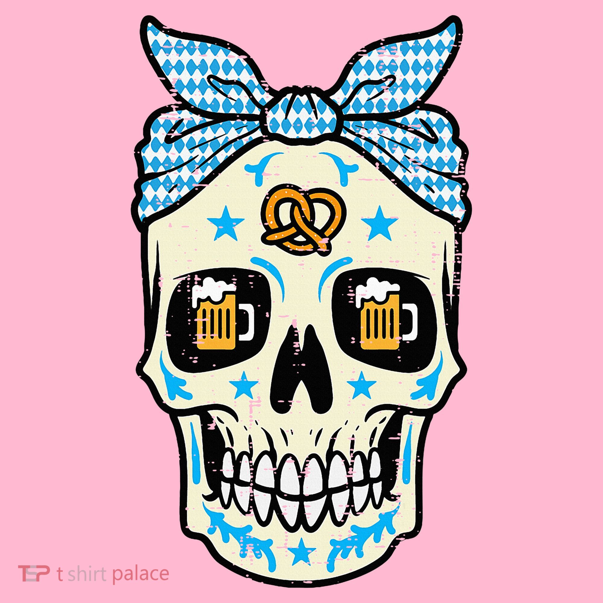 Oktoberfest Skull Bandana German Bavarian Festival Mom Coaster