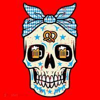 Oktoberfest Skull Bandana German Bavarian Festival Mom Santa Hat thumb 1