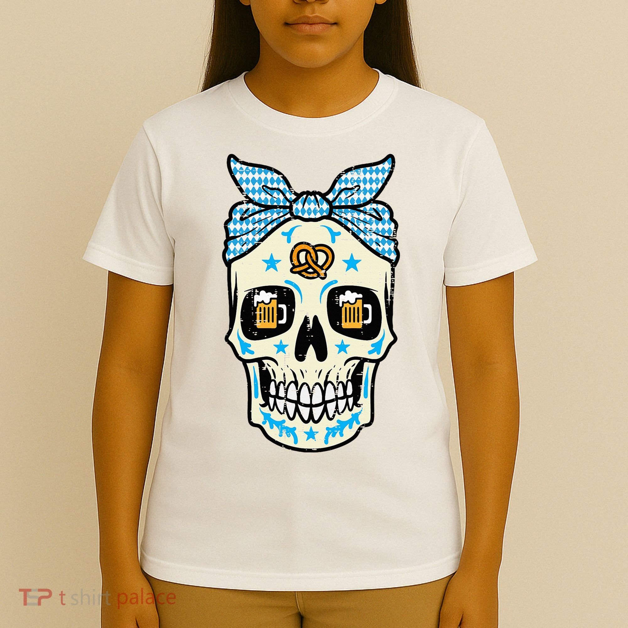 Oktoberfest Skull Bandana German Bavarian Festival Mom T-Shirt