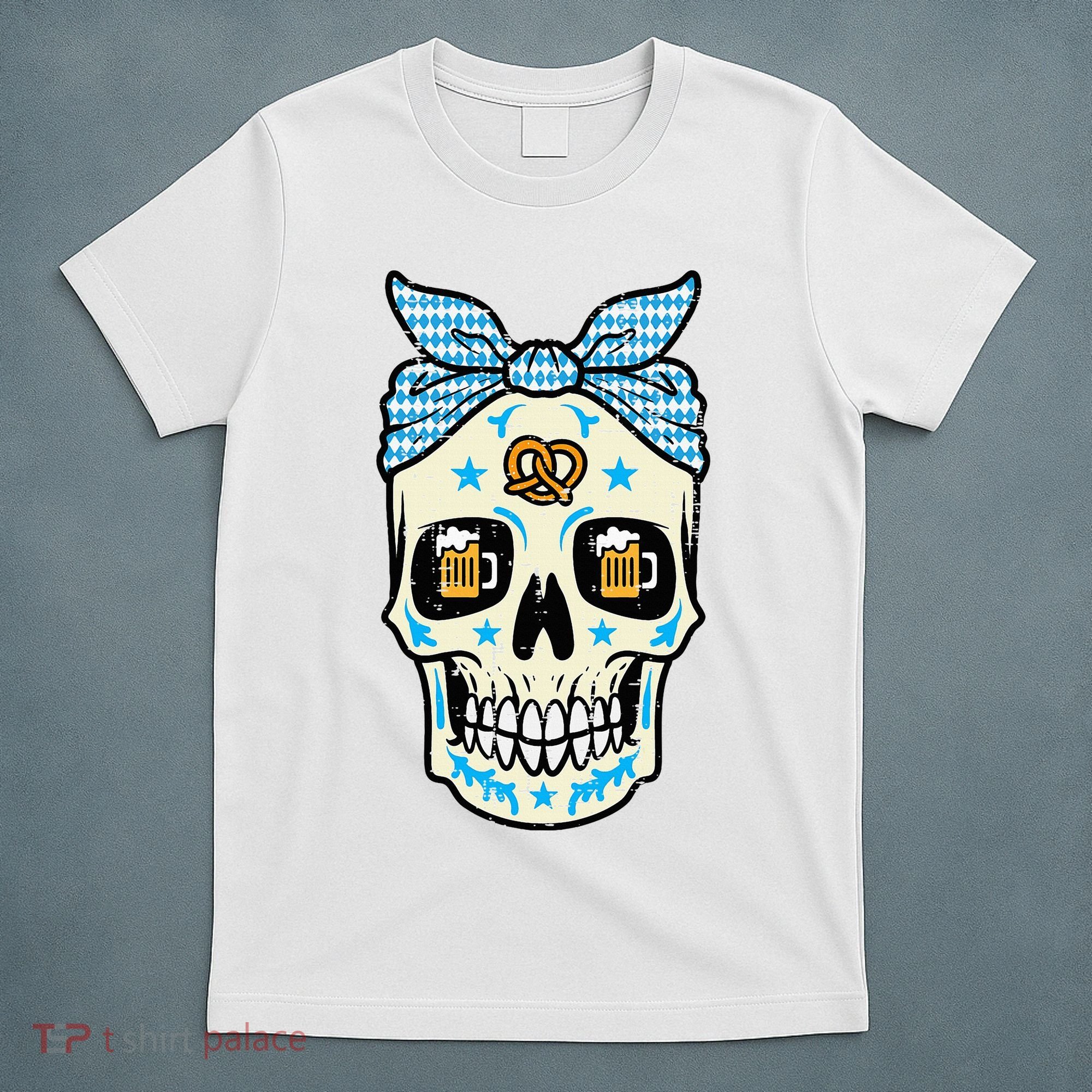 Oktoberfest Skull Bandana German Bavarian Festival Mom T-Shirt