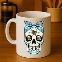 Oktoberfest Skull Bandana German Bavarian Festival Mom Coffee Mug thumb 4