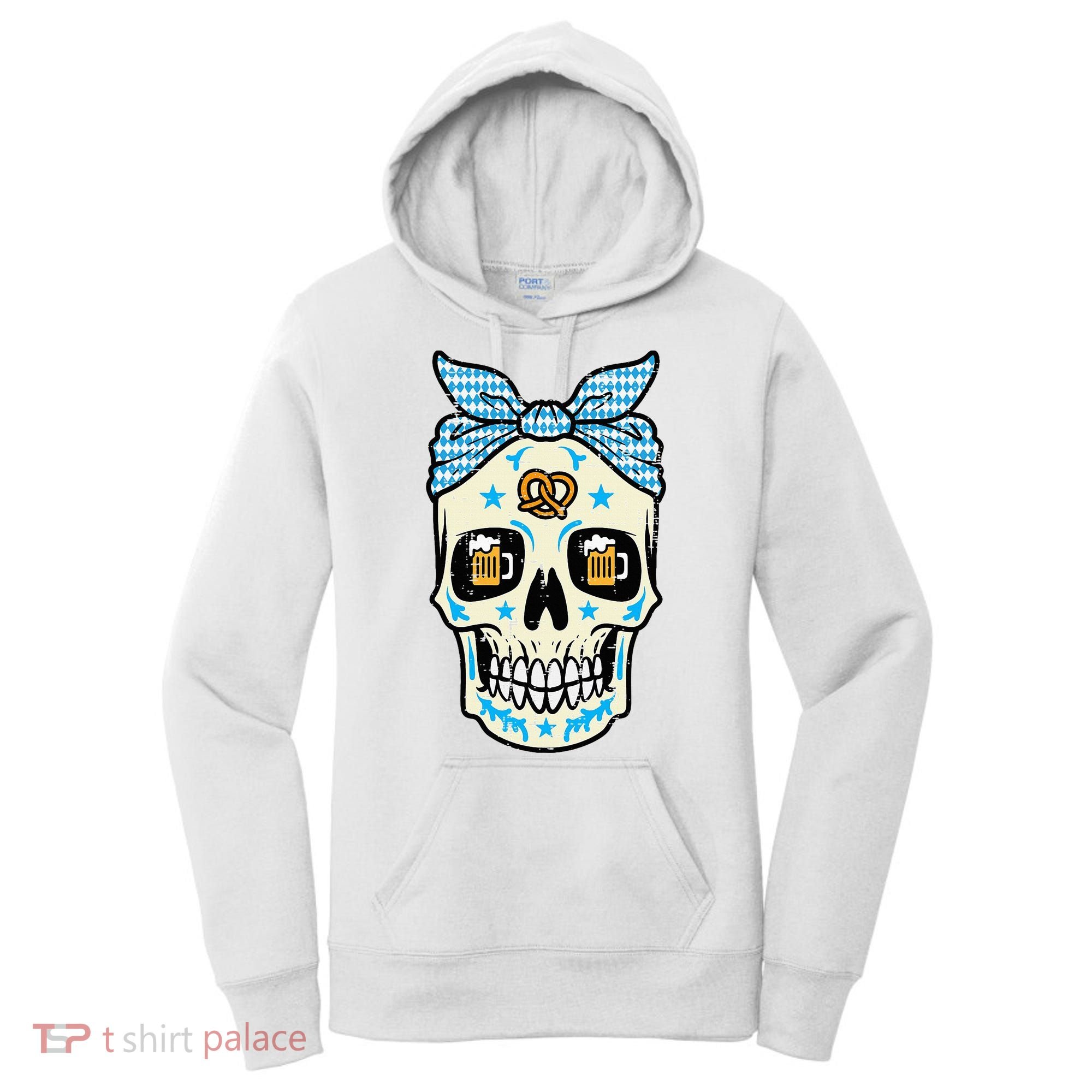 Oktoberfest Skull Bandana German Bavarian Festival Mom Women's Hoodie