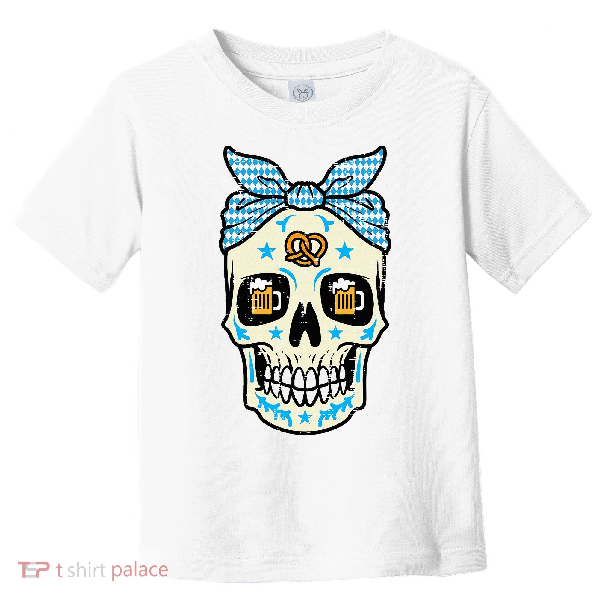 Oktoberfest Skull Bandana German Bavarian Festival Mom Toddler T-Shirt
