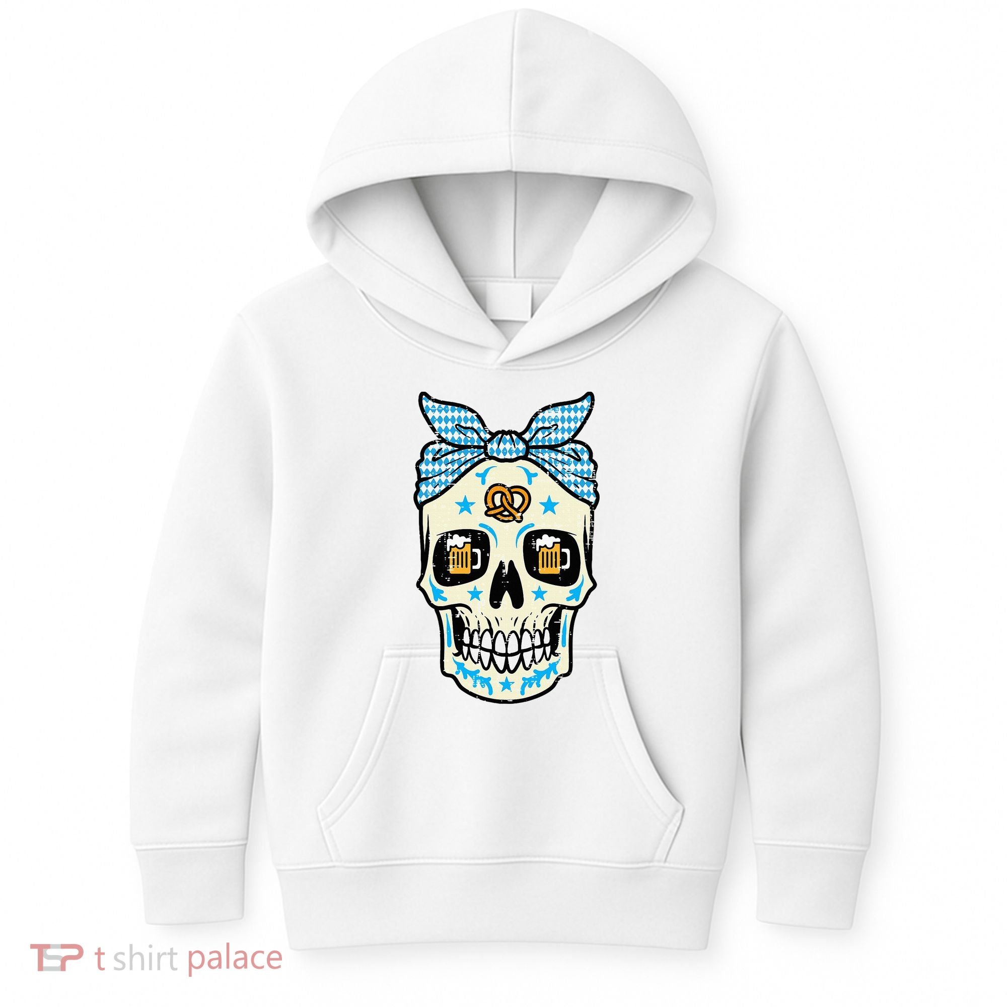 Oktoberfest Skull Bandana German Bavarian Festival Mom Kids Hoodie