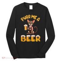 Oriental Shorthair Cat Bavarian Drinking Beer Purr Me A Beer Long Sleeve Shirt thumb 0