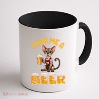 Oriental Shorthair Cat Bavarian Drinking Beer Purr Me A Beer Coffee Mug thumb 1