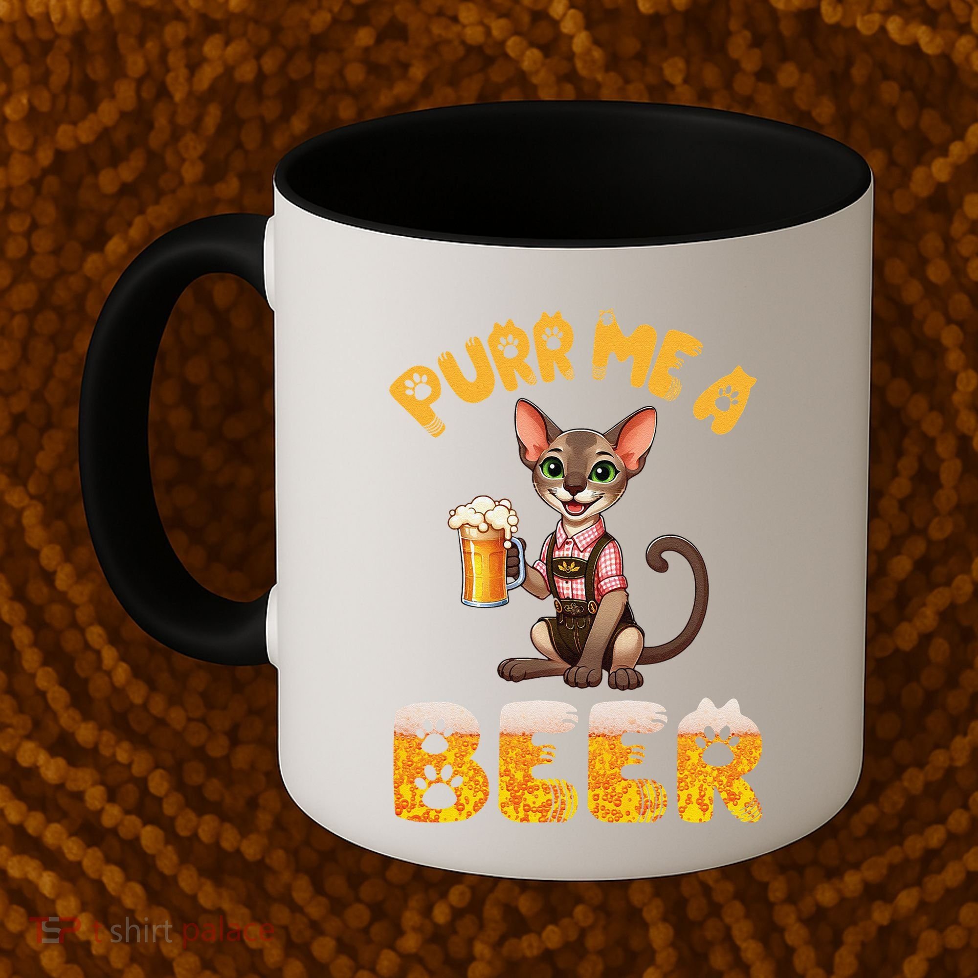 Oriental Shorthair Cat Bavarian Drinking Beer Purr Me A Beer Coffee Mug