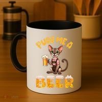 Oriental Shorthair Cat Bavarian Drinking Beer Purr Me A Beer Coffee Mug thumb 4