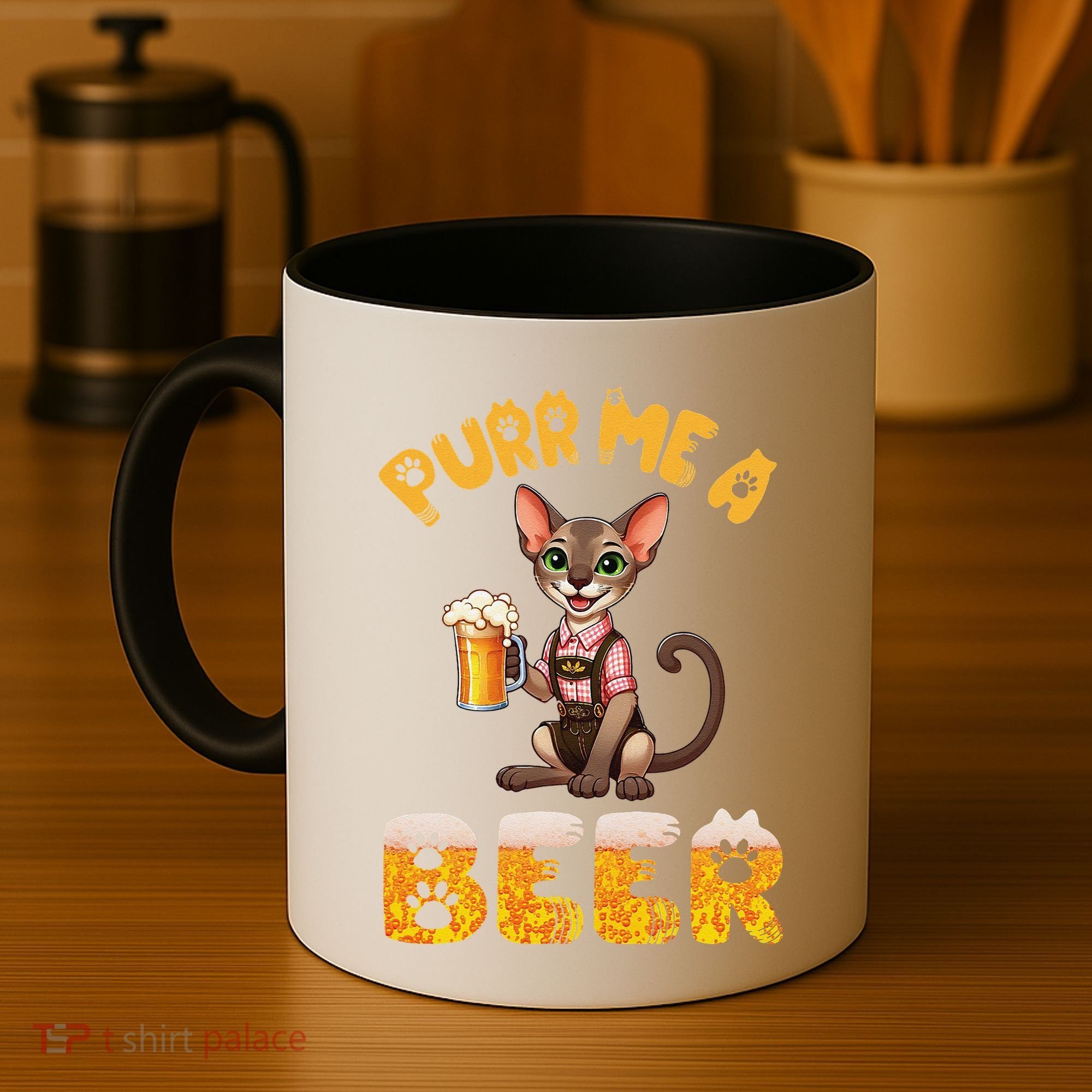 Oriental Shorthair Cat Bavarian Drinking Beer Purr Me A Beer Coffee Mug