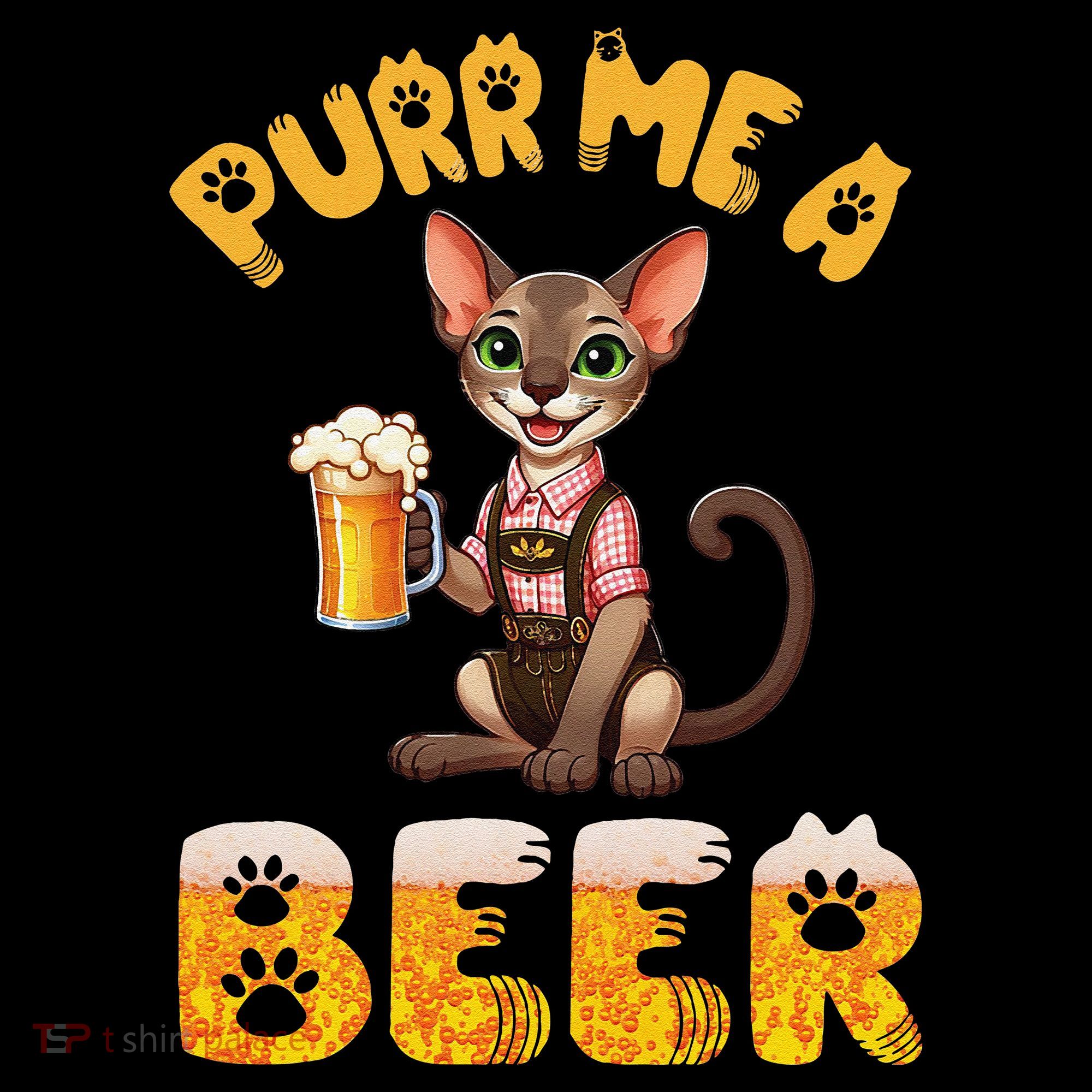 Oriental Shorthair Cat Bavarian Drinking Beer Purr Me A Beer Coffee Mug