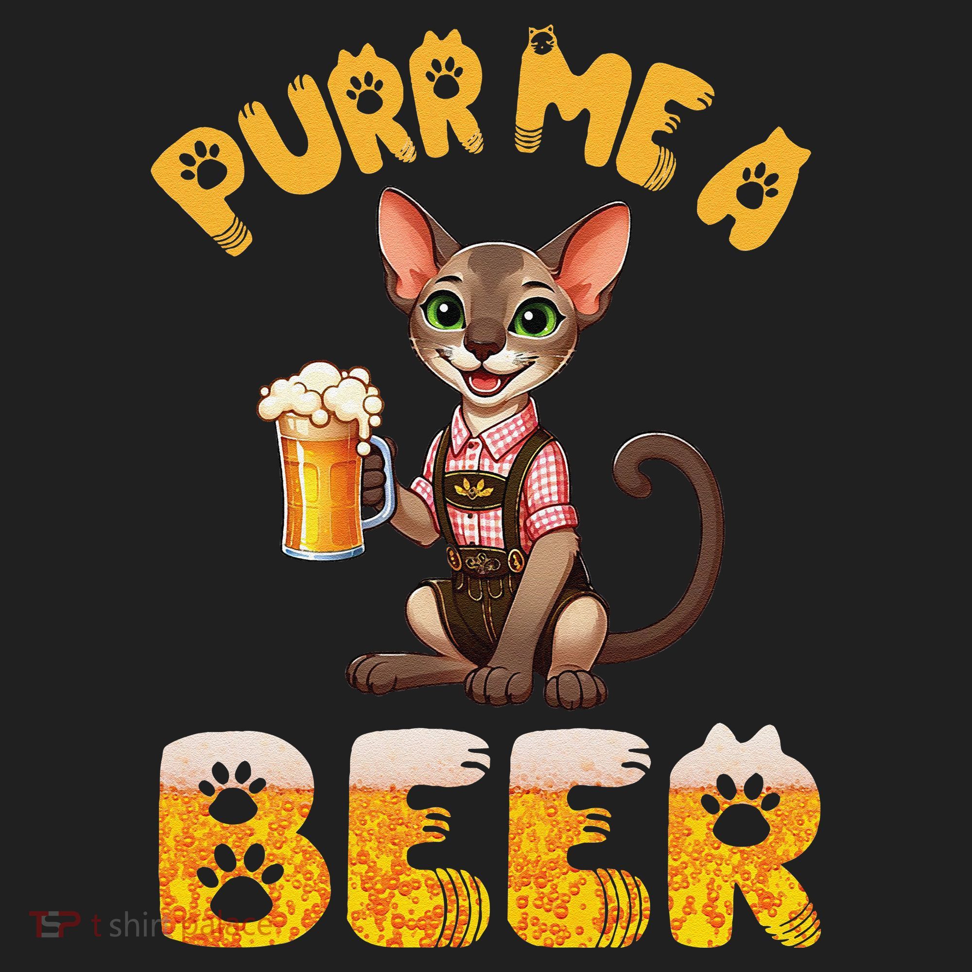 Oriental Shorthair Cat Bavarian Drinking Beer Purr Me A Beer Beanie
