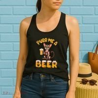 Oriental Shorthair Cat Bavarian Drinking Beer Purr Me A Beer Women's Tank Top thumb 2