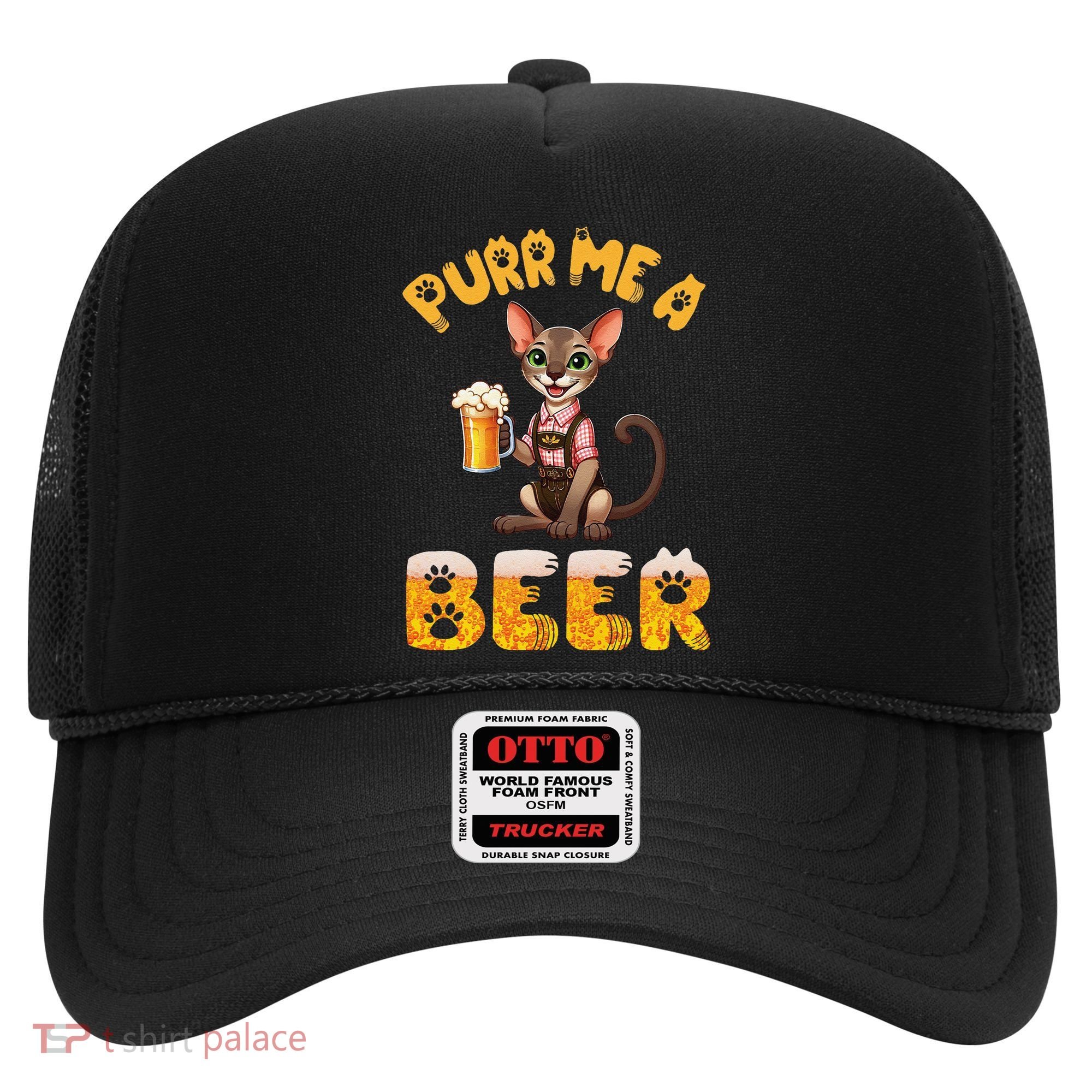 Oriental Shorthair Cat Bavarian Drinking Beer Purr Me A Beer Hat