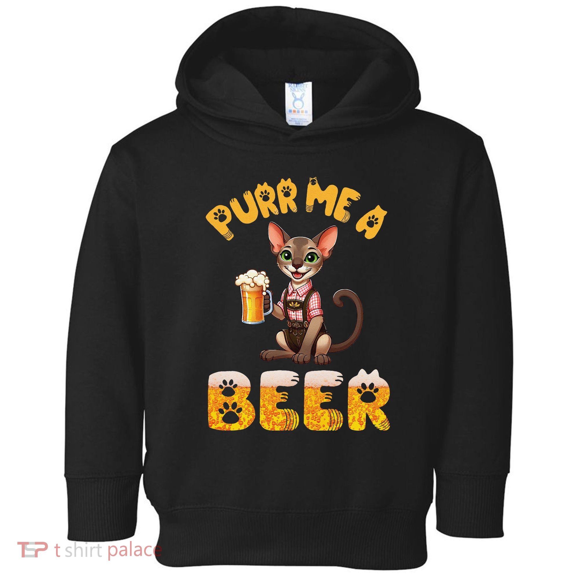 Oriental Shorthair Cat Bavarian Drinking Beer Purr Me A Beer Toddler Hoodie