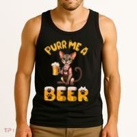 Oriental Shorthair Cat Bavarian Drinking Beer Purr Me A Beer Tank Top thumb 3