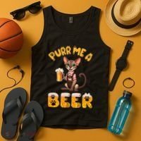 Oriental Shorthair Cat Bavarian Drinking Beer Purr Me A Beer Tank Top thumb 4