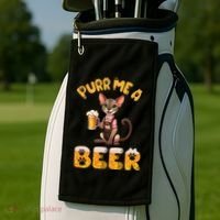 Oriental Shorthair Cat Bavarian Drinking Beer Purr Me A Beer Golf Towel thumb 2