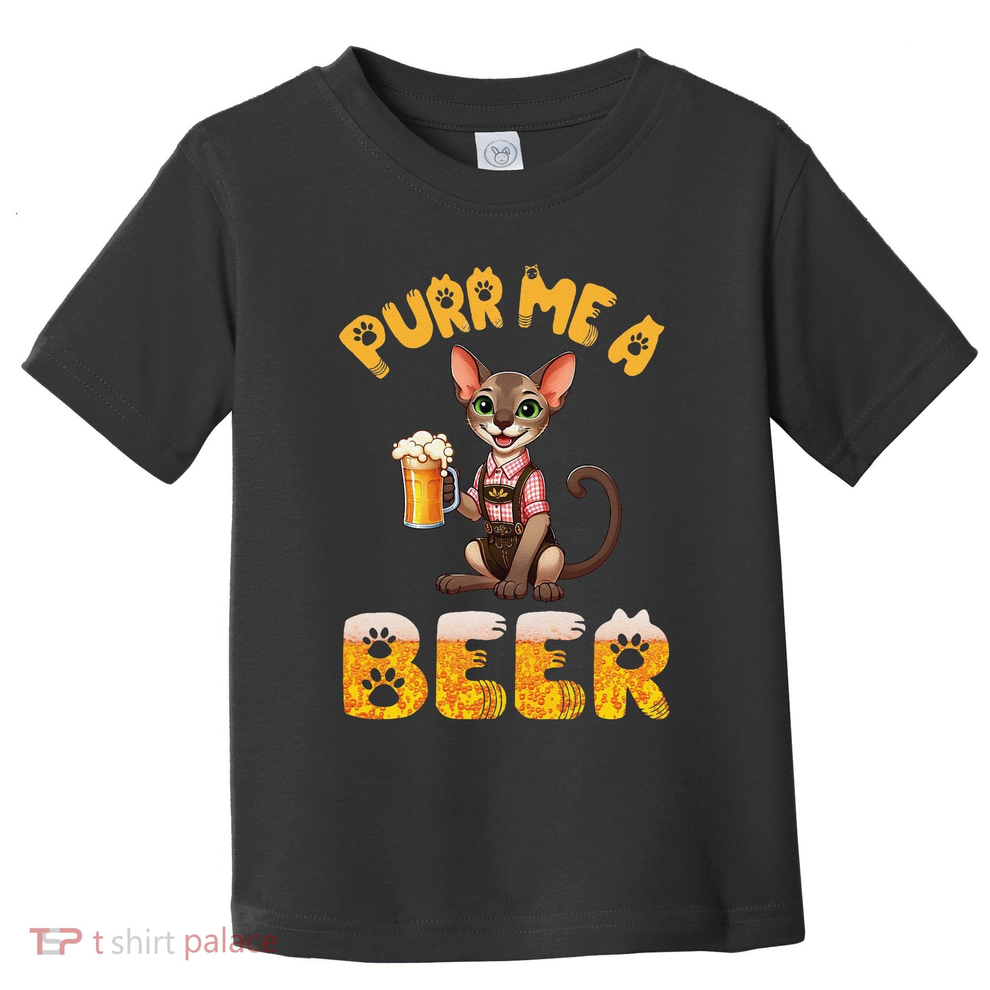 Oriental Shorthair Cat Bavarian Drinking Beer Purr Me A Beer Toddler T-Shirt