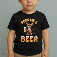 Oriental Shorthair Cat Bavarian Drinking Beer Purr Me A Beer Toddler T-Shirt thumb 2