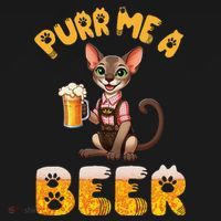 Oriental Shorthair Cat Bavarian Drinking Beer Purr Me A Beer Women's T-Shirt thumb 6
