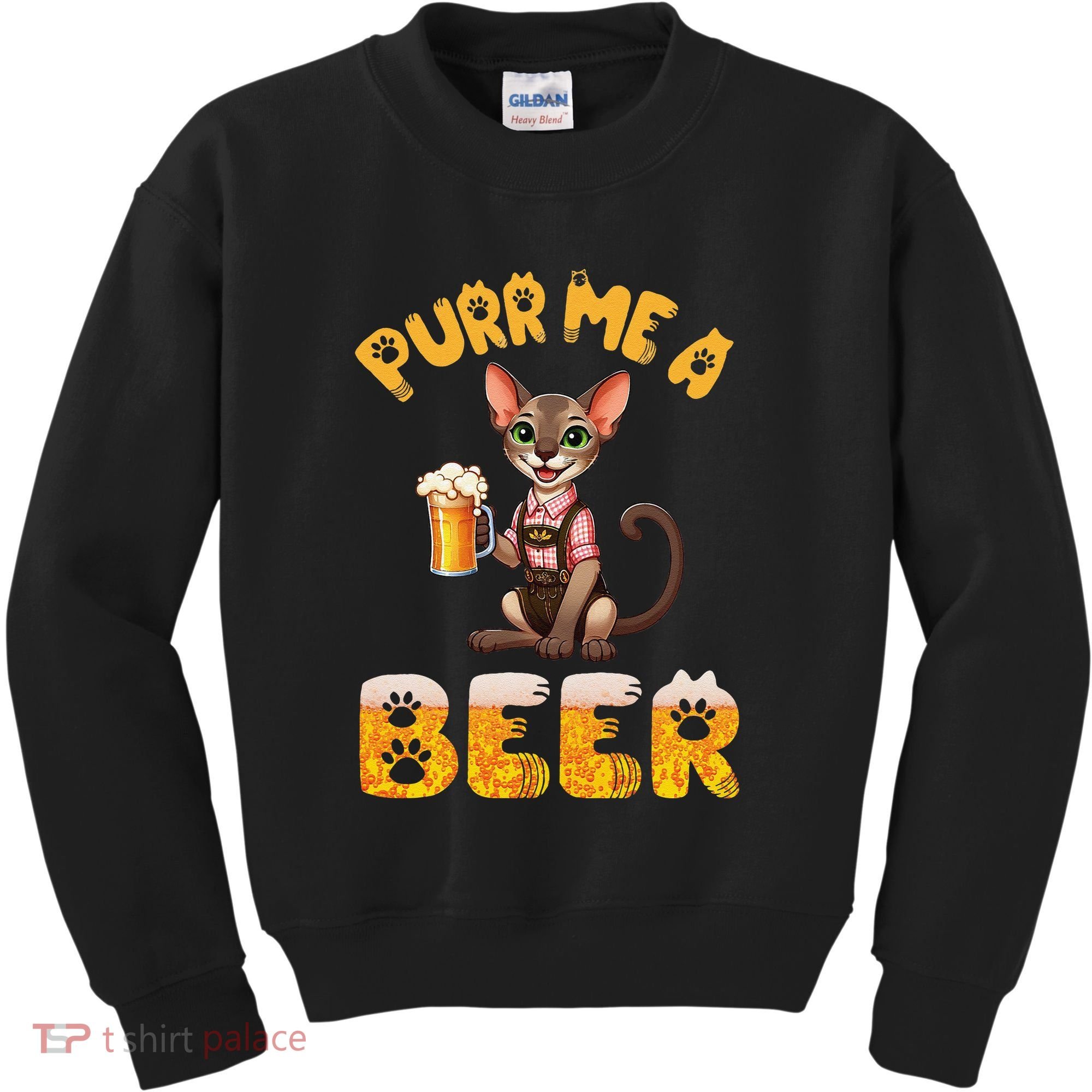 Oriental Shorthair Cat Bavarian Drinking Beer Purr Me A Beer Kids Sweatshirt