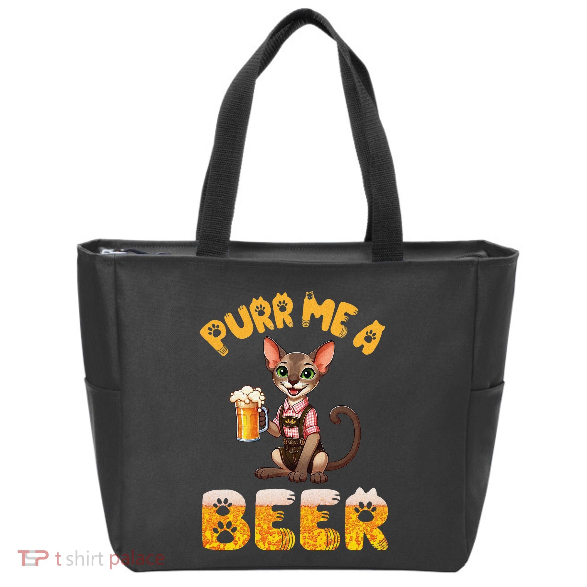 Oriental Shorthair Cat Bavarian Drinking Beer Purr Me A Beer Tote Bag
