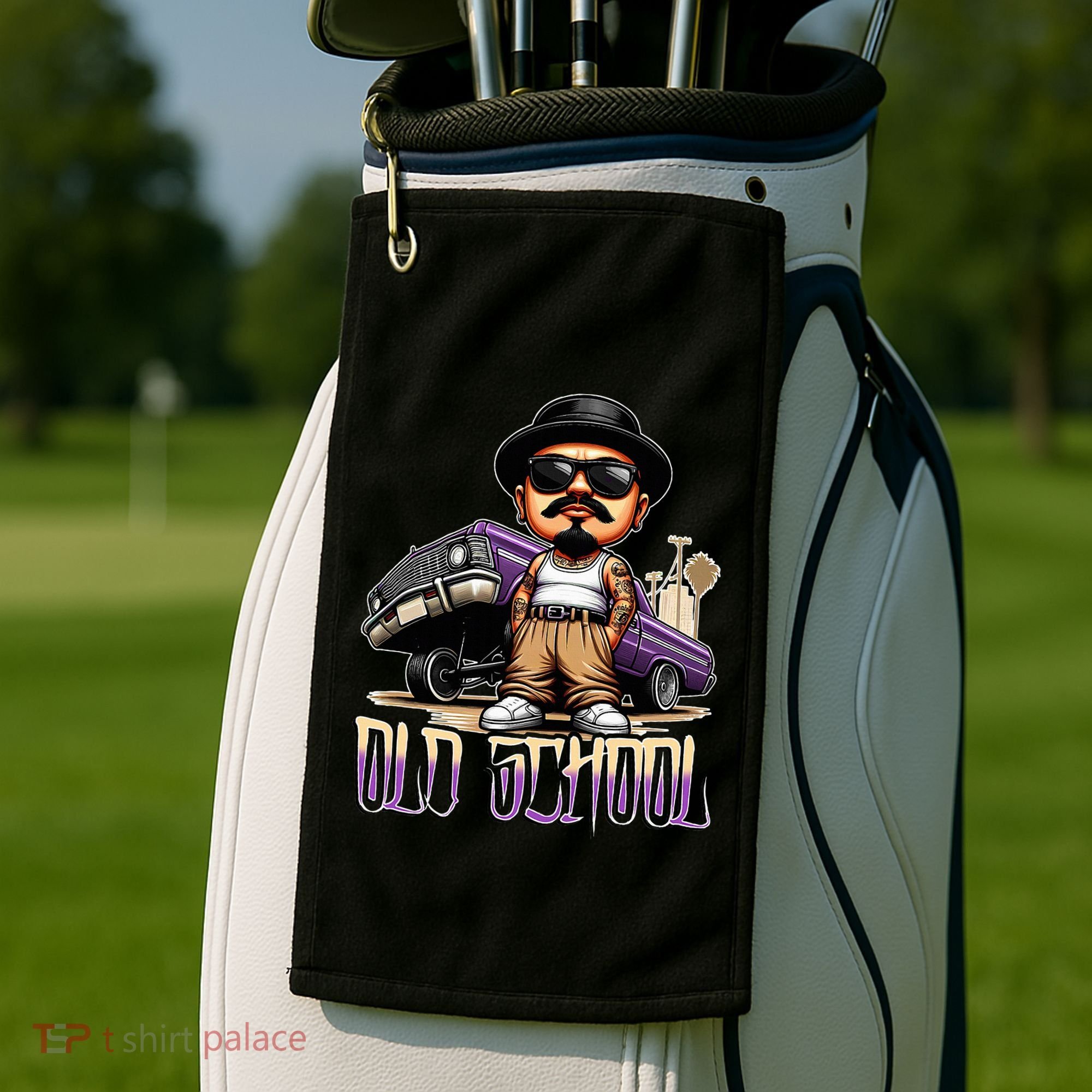 Old School Chicano Lowrider Art Homie Chicano Clothing Golf Towel