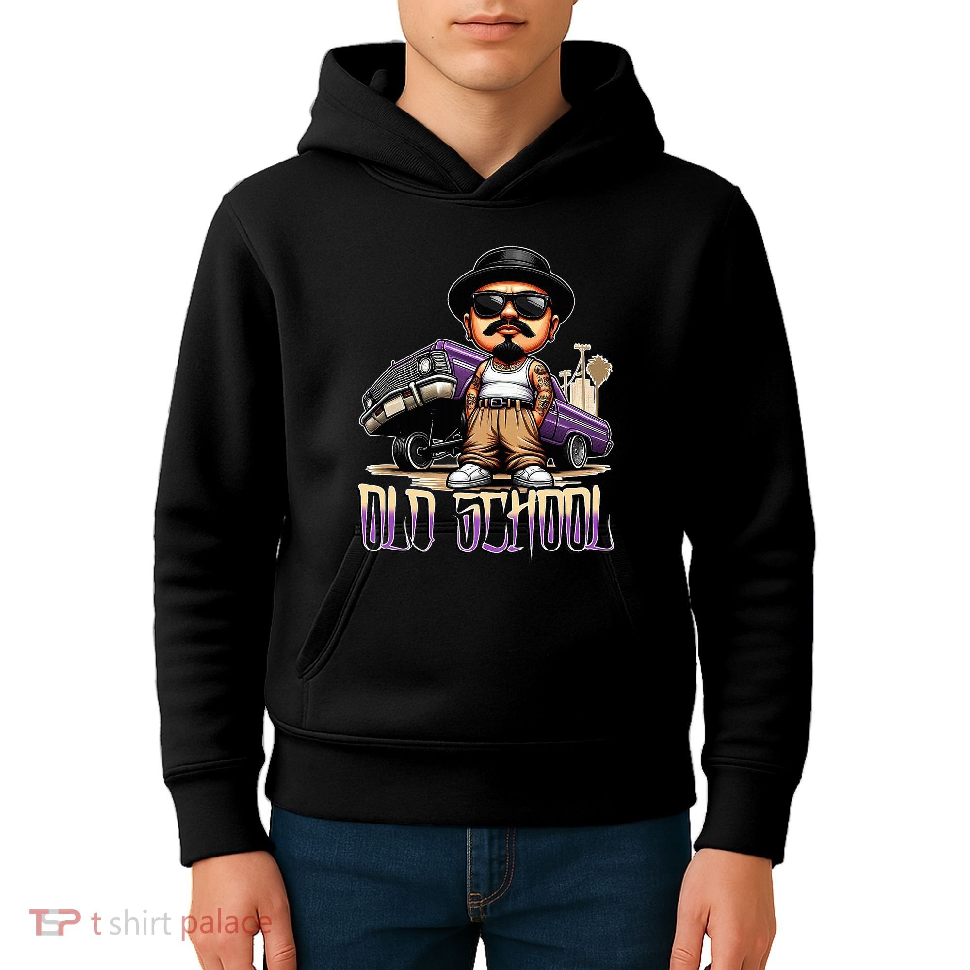 Old School Chicano Lowrider Art Homie Chicano Clothing Kids Hoodie