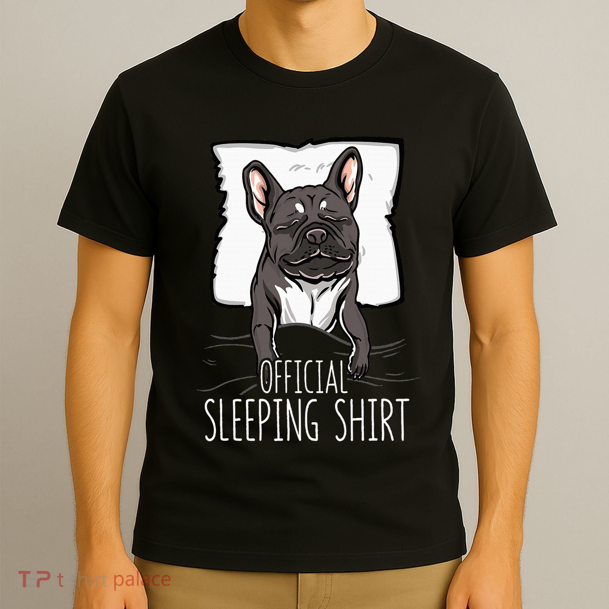of.ficial sleeping cute french bulldog dog nightgown  T-Shirt