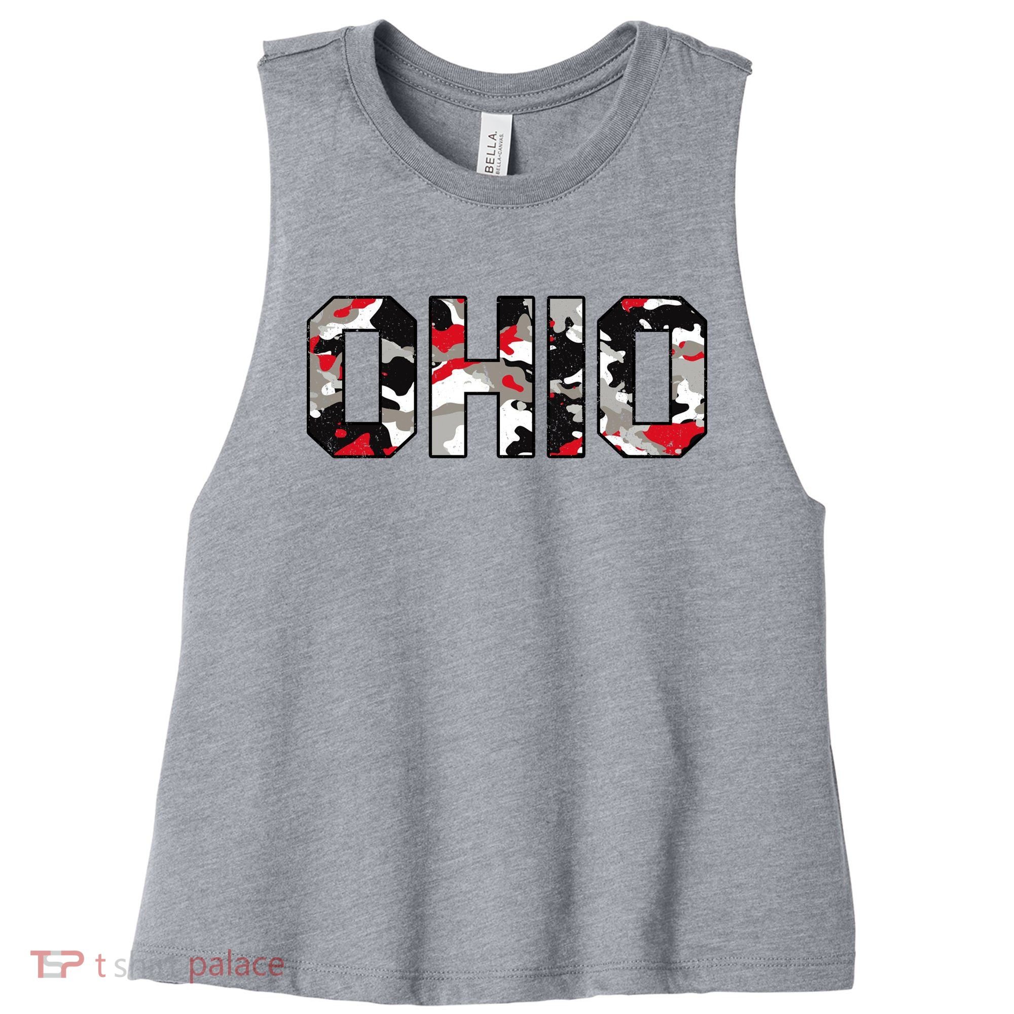 Ohio State Camo Women's Racerback Cropped Tank