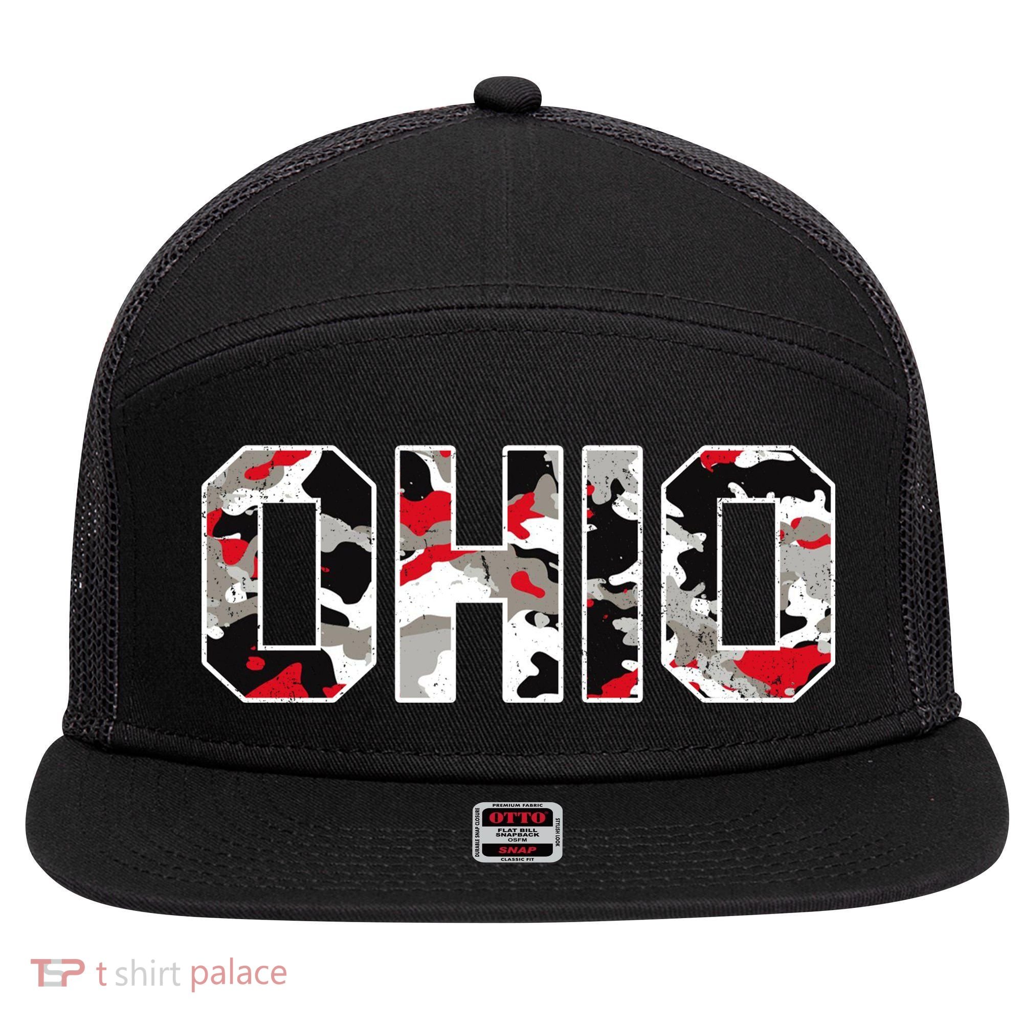 Ohio State Camo 7 Panel Mesh Trucker Snapback Hat